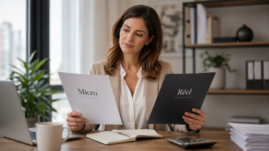 Comparaison des régimes micro et réel